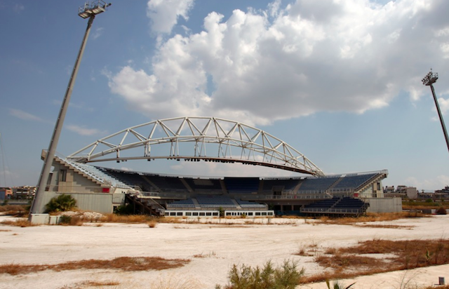 Abandoned stadium after the Athens Olympics in 2004. Source