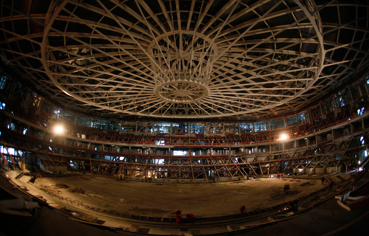 Abandoned stadium after the Sochi Winter Olympics in 2014