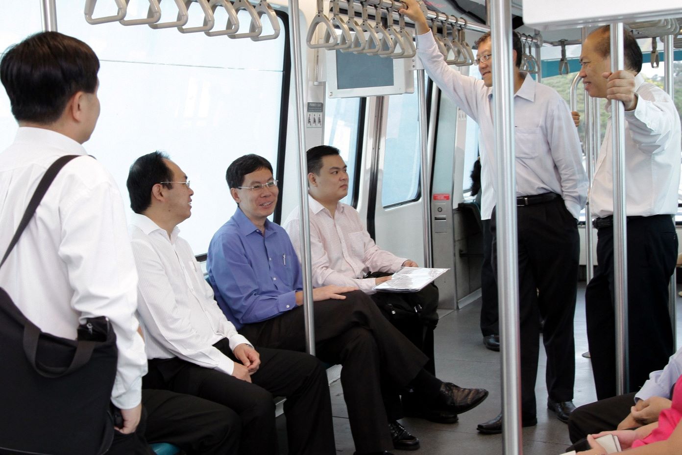 MP Liang Eng Hwa (left in white shirt) with Transport Minister Lui Tuck Yew. Source: Liang Eng Hwa FB