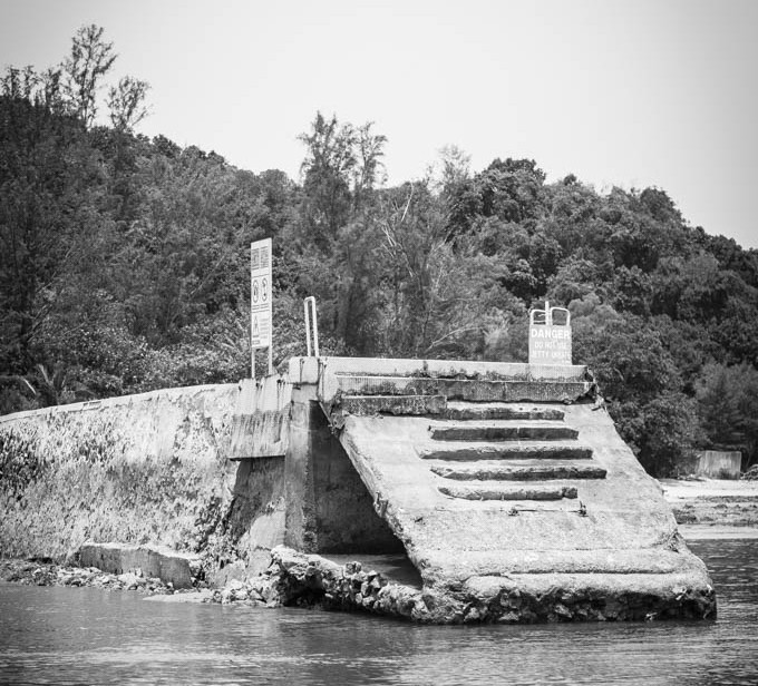 Pier built by former inmates of Pulau Senang, made from coral. Pulau Senang. 2014/04/23.