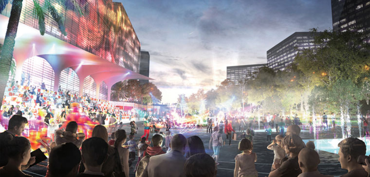 Buona Vista - The Cultural Valley: An urban, vibrant and dynamic plaza that can hold events e.g. outdoor movie screenings, mass exercise, catering to both the adjacent one-north Business Park community and surrounding Queenstown residents.