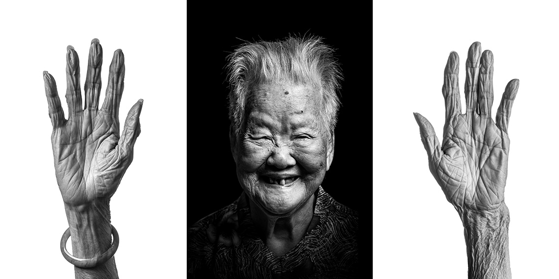 Mow Ah Chong, 92, from Dongguan district in Guangdong province, China. Arrived in Singapore in her early 20s. She made a living as a farmer, selling the vegetables from her farm in Potong Pasir to the local markets. farming life was arduous, as she recalled a flood in her area which killed three people. She retired after 30 years to stay home and care for her family.