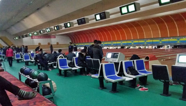 A bowling alley in North Korea.