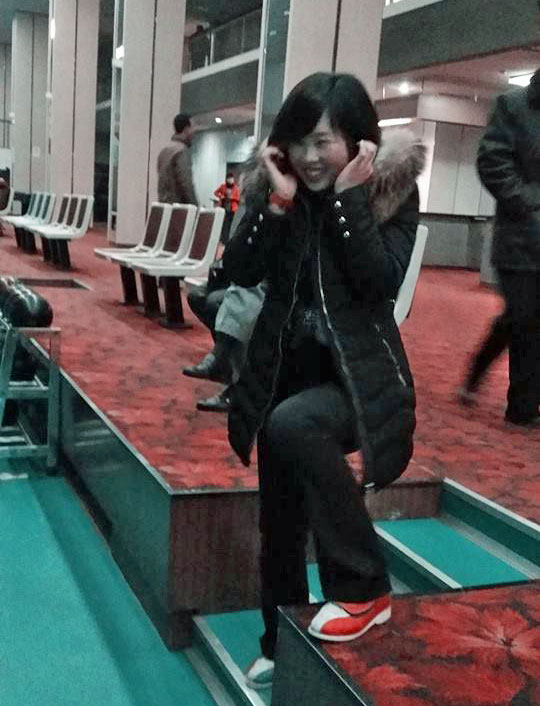 Just a North Korean teenager on the phone.