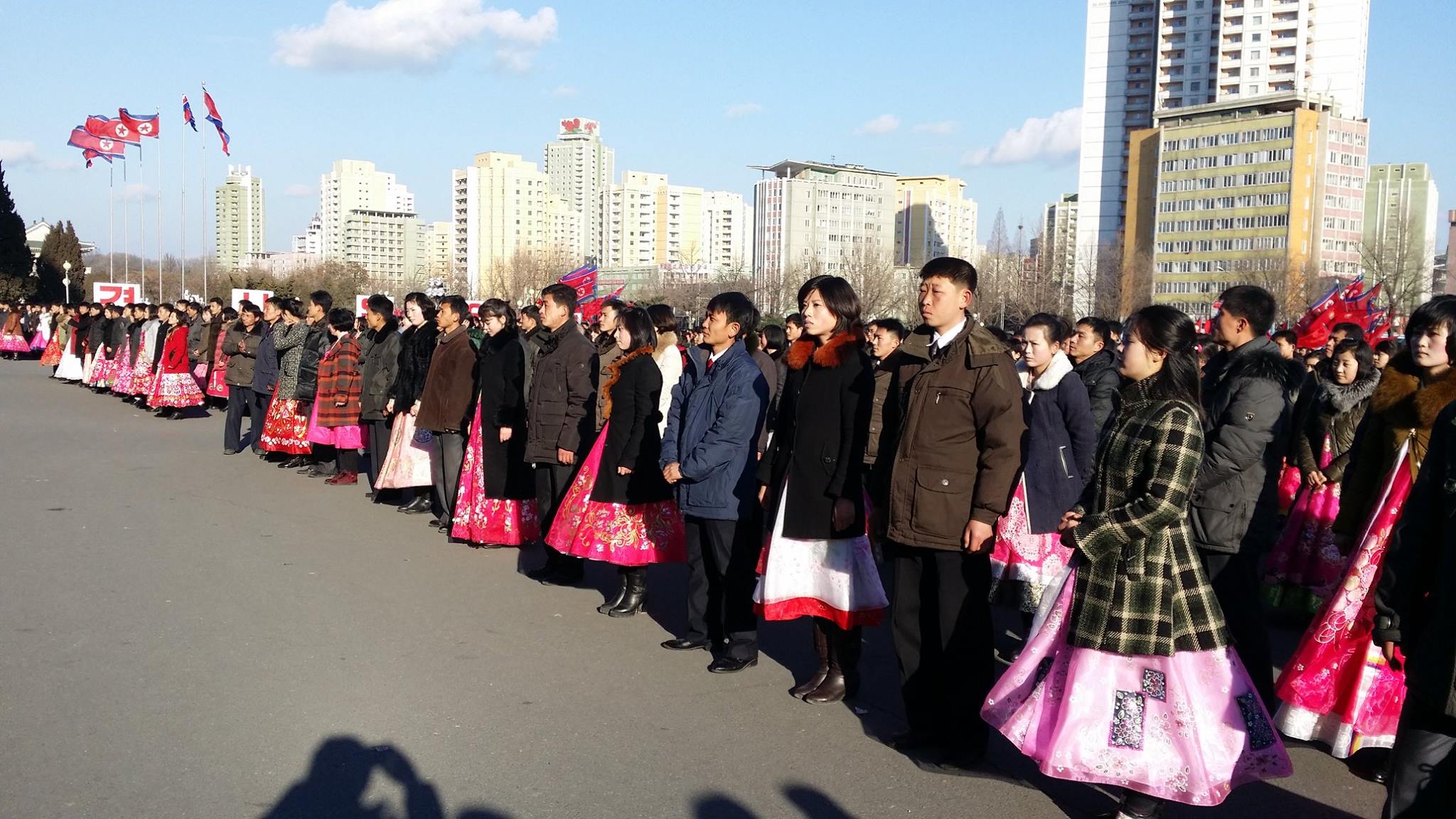 Locals lining up to dance on the streets.