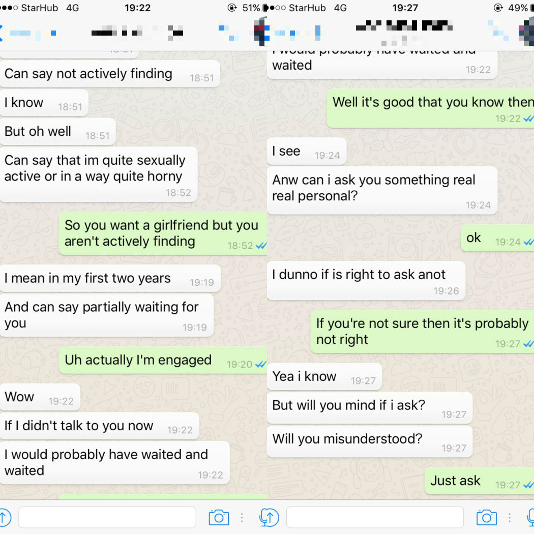 Local uni guy asked female schoolmate he barely knows for sex, whole  exchange obviously ends up on the Internet - Mothership.SG - News from  Singapore, Asia and around the world