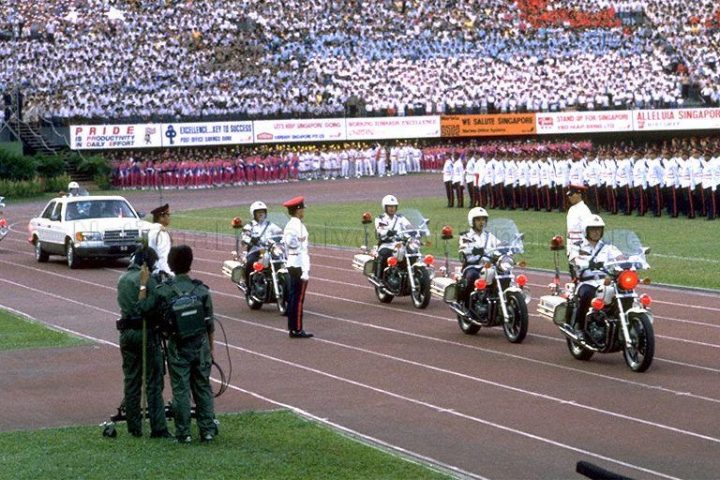 Lee kuan yew motorcade ndp 1986 national stadium