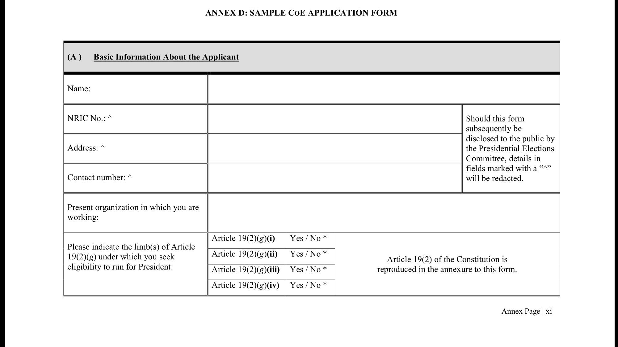 This Is The Proposed Job Application Form For Singapore s Next Top 