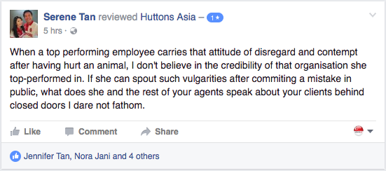 Screenshot from Huttons Asia Facebook page