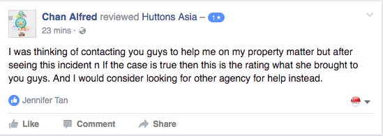 Screenshot from Huttons Asia Facebook page