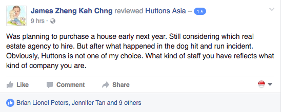 Screenshot from Huttons Asia Facebook page