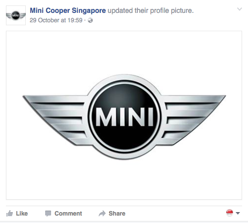 Their first Facebook post, dated October 29. Screenshot from Mini Cooper Singapore Facebook page