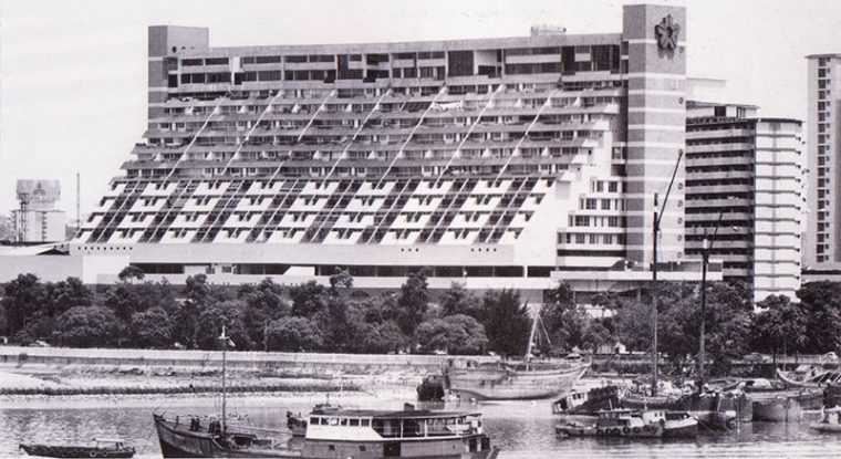 Golden Mile back when it sat along the shore. Source. 