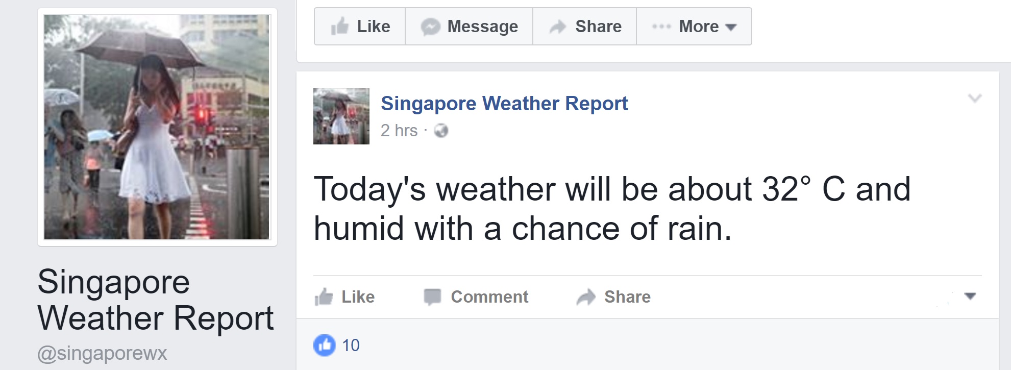Source: Singapore Weather Report Facebook page.