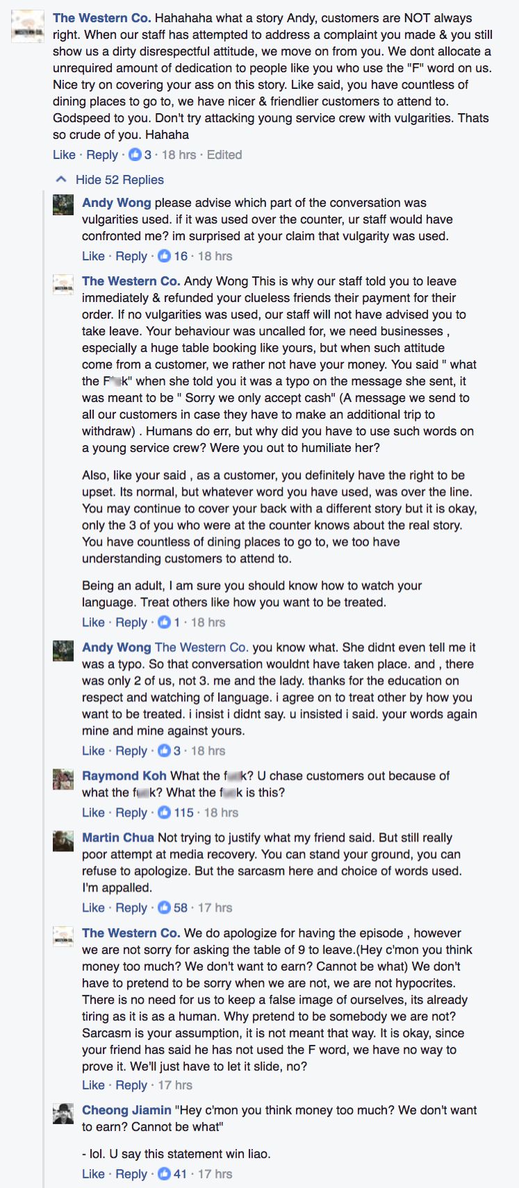 Screenshot from Andy Wong's Facebook post
