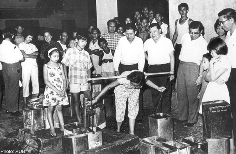 Water rationing in 1960s. Source PUB.