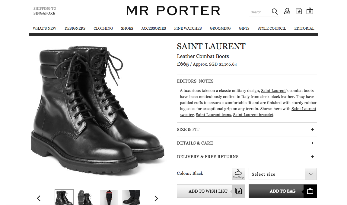 saint laurent military boots