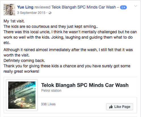 Screenshot from SPC Minds Car Wash Facebook page