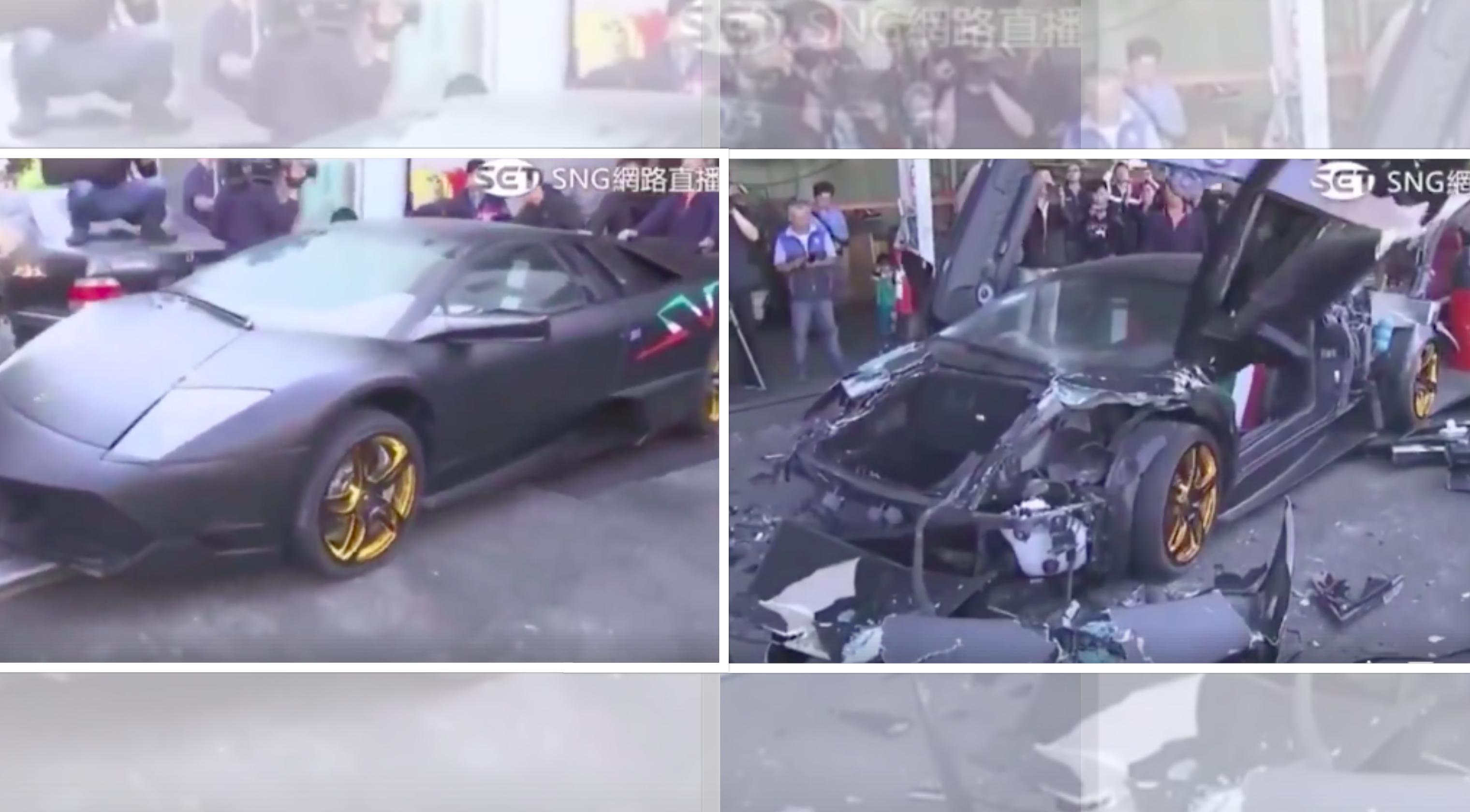 Illegally-imported Lamborghini getting crushed in Taiwan will break your  peasant heart  - News from Singapore, Asia and around the  world