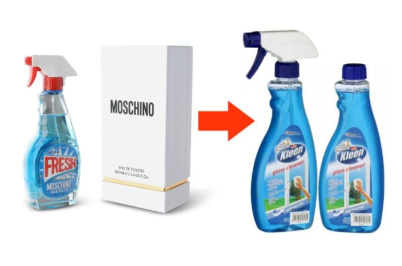 moschino perfume cleaning bottle. glass cleaner - Mothership.SG. 