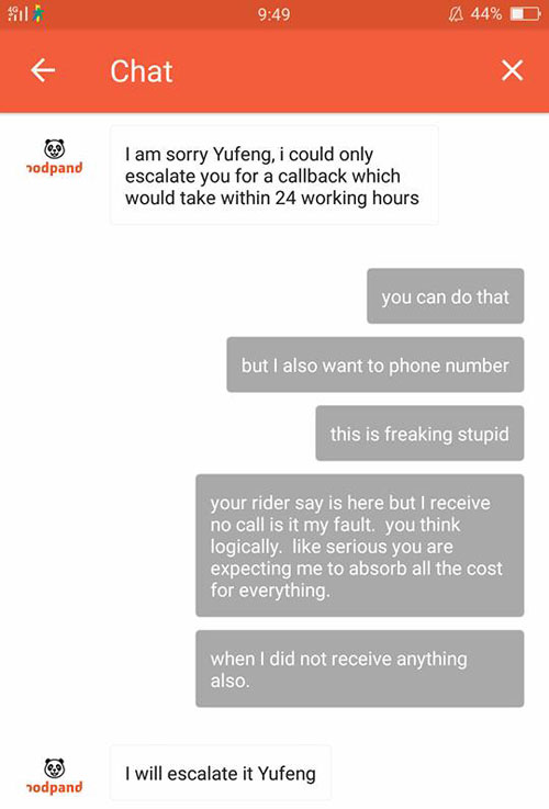 Food Panda Cancelled Order With No Refund Because Rider Could Not Reach Customer Mothership Sg News From Singapore Asia And Around The World