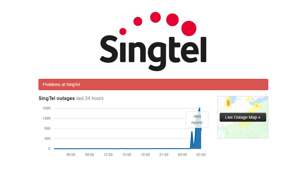 Singtel broadband & mobile services went down islandwide at