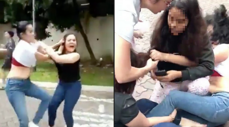 Netizens in S'pore LOL at viral hair-pulling fight between 2 women -   - News from Singapore, Asia and around the world