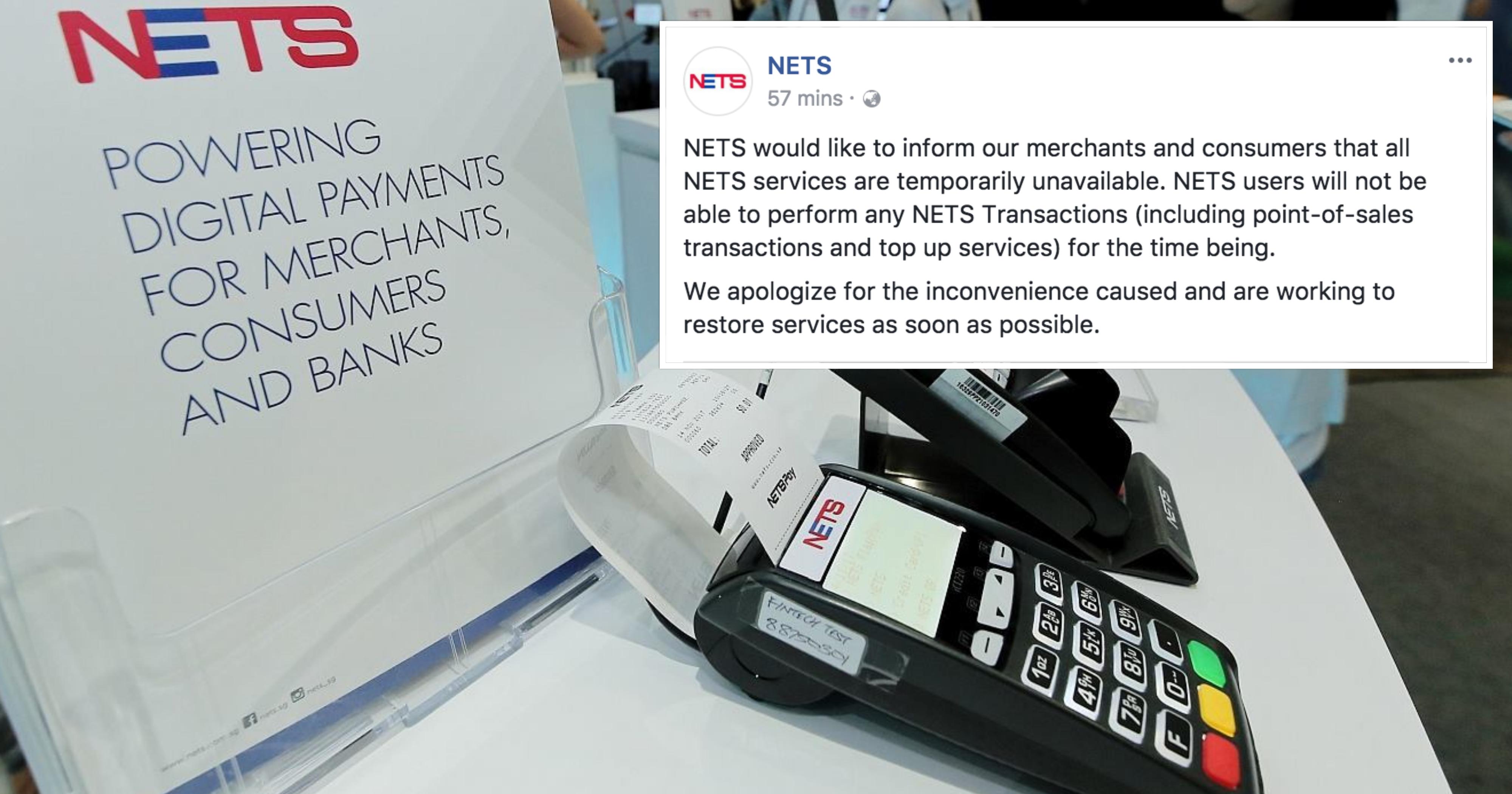 Nets services temporarily unavailable in S'pore Mothership.SG News