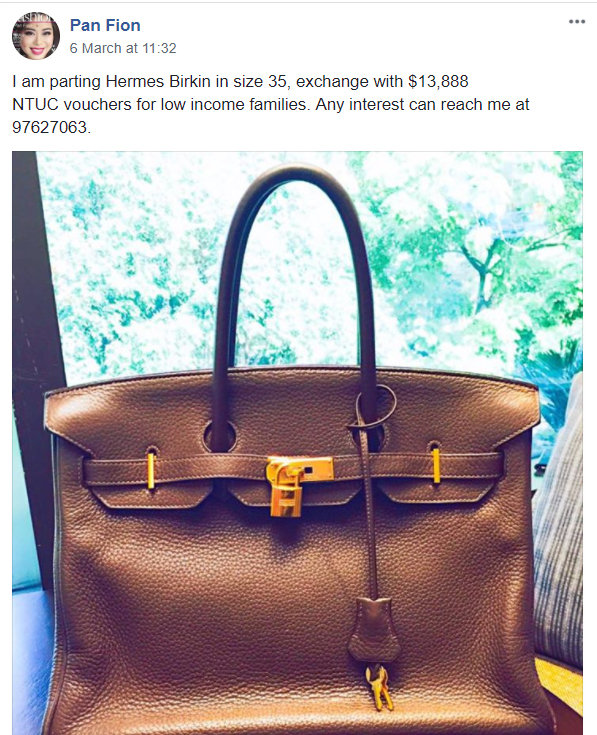 Woman offers S$18,000 Hermès bag for NTUC vouchers for needy families ...