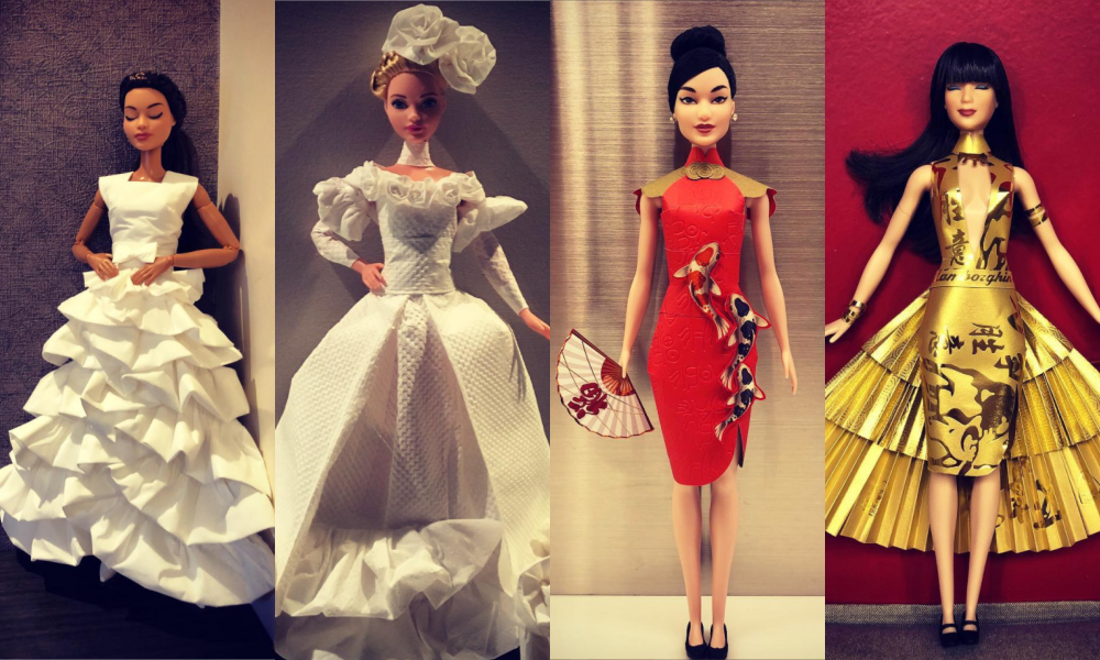 S Porean Barbie Doll Collector Makes Dresses Out Of Tissue