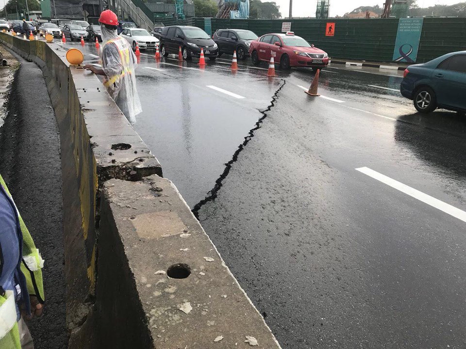 LTA investigating cause of crack on two lanes on Adam Road that ...