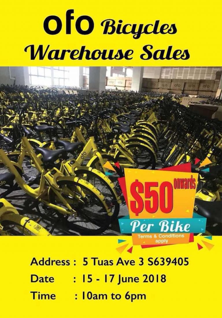 Brand new ofo bicycles to be sold off in Spore from S$50 each at warehouse sale - Mothership.SG