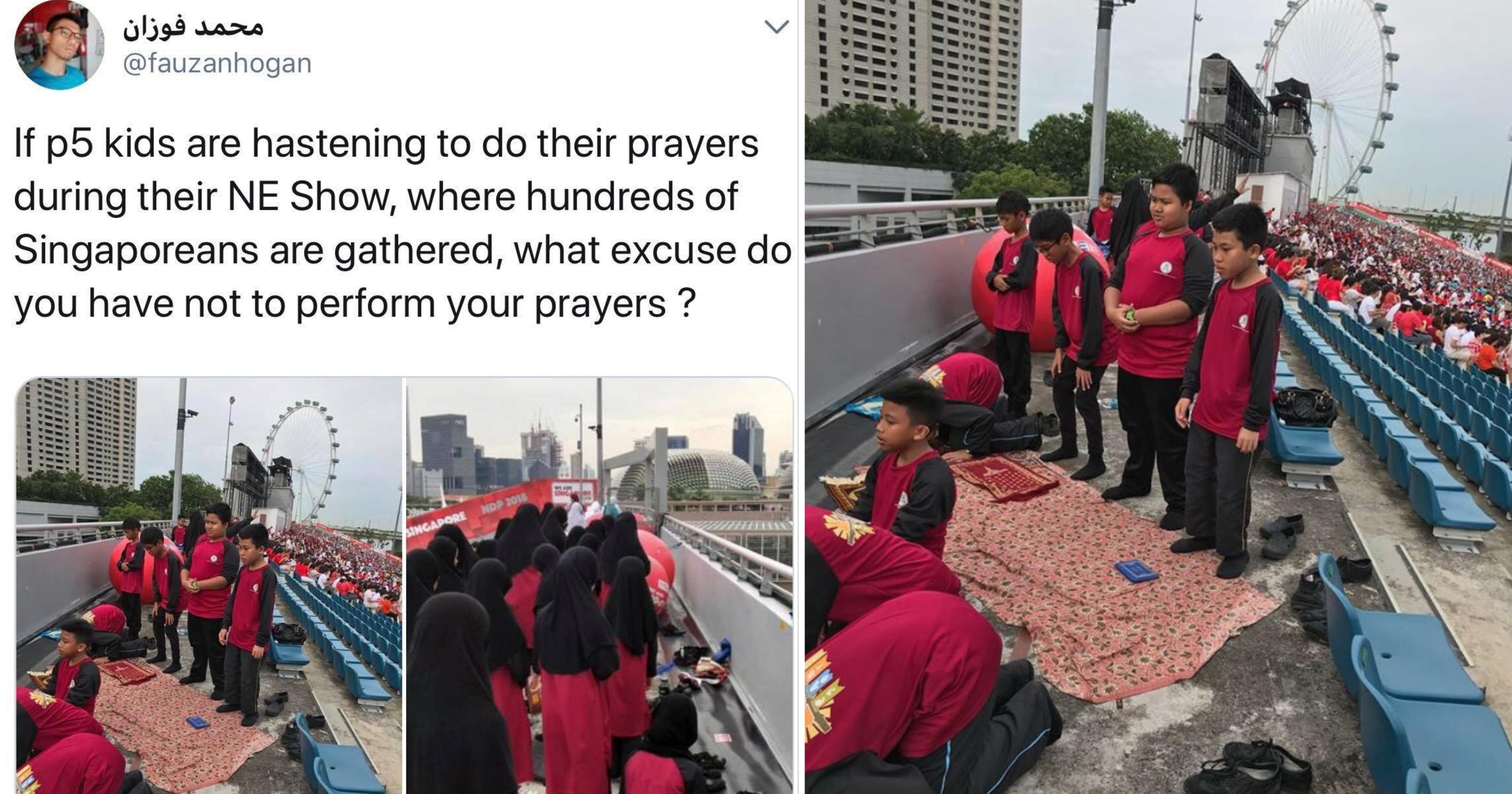 Primary 5 Students Faithfully Carry Out Prayers During National Day Parade Dry Run Mothership Sg News From Singapore Asia And Around The World