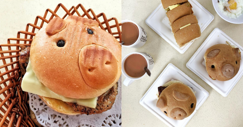 Cute pig-shaped pork buns sold for S$3.50 at Hougang coffee shop since ...