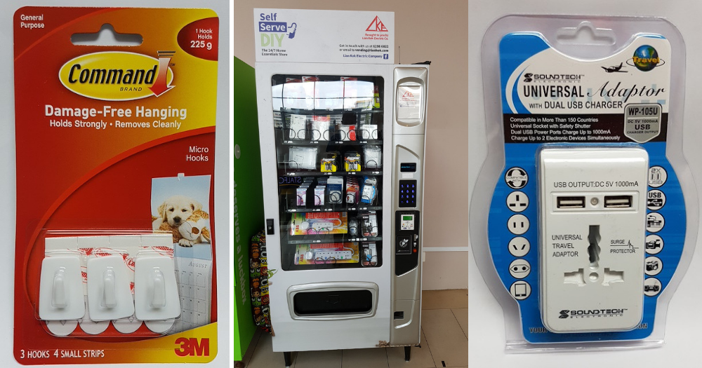 New age vending machines in S'pore sell 3M hooks & travel adaptors from