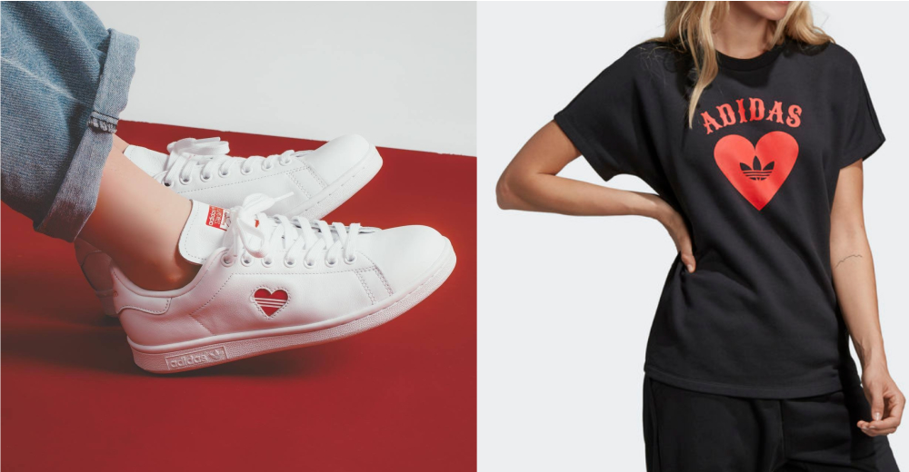 White Adidas Valentine's Stan Smith 