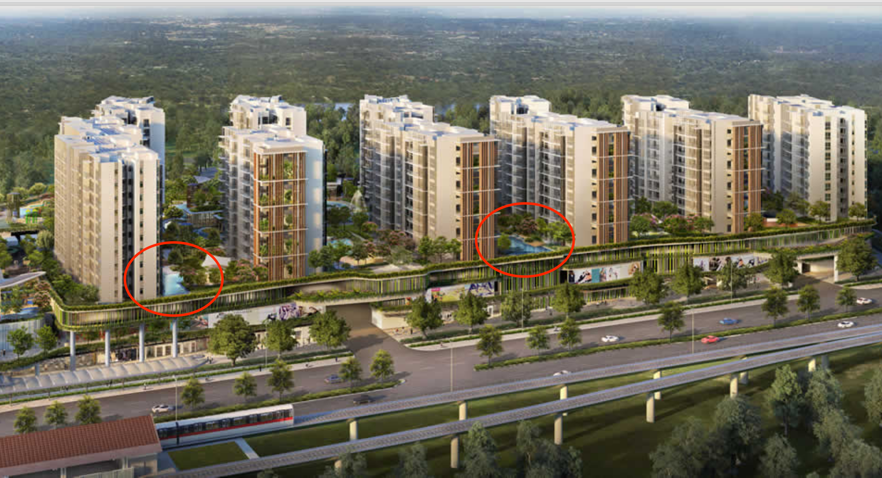 There are infinity pools in Yishun with HDB estate & MRT  