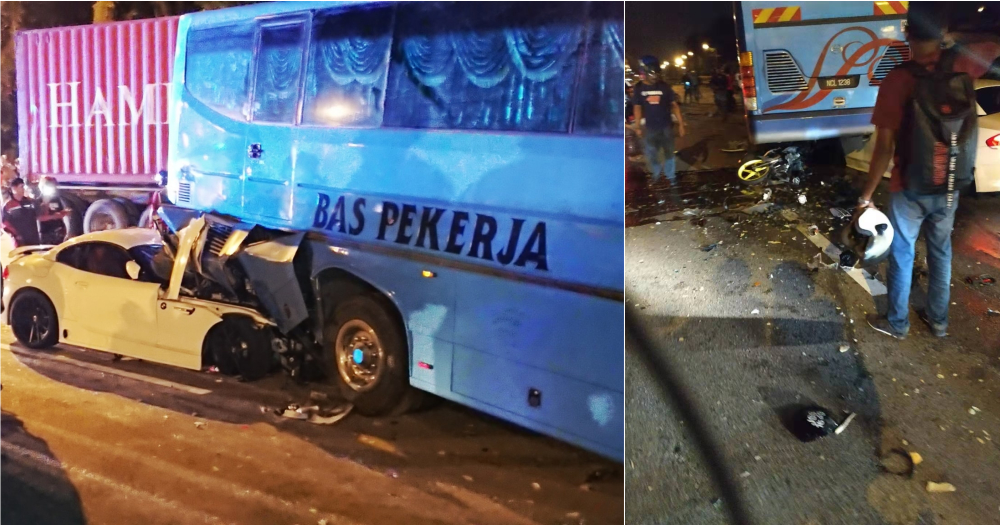 Heavy Traffic At Tuas Second Link Due To Major Collision Involving S Pore Registered Bmw Bus And Motorcycle The Independent Singapore News