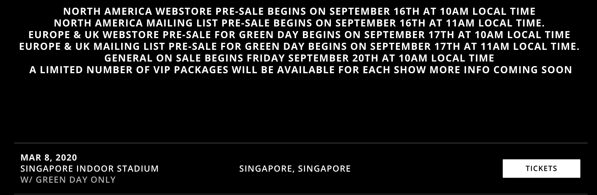 Green Day Band Tee -  Singapore