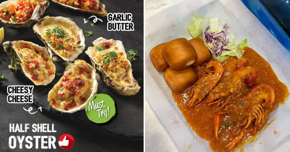 S5 for 4pc oysters & S6.80 mini lobsters with buns at Halal eatery in