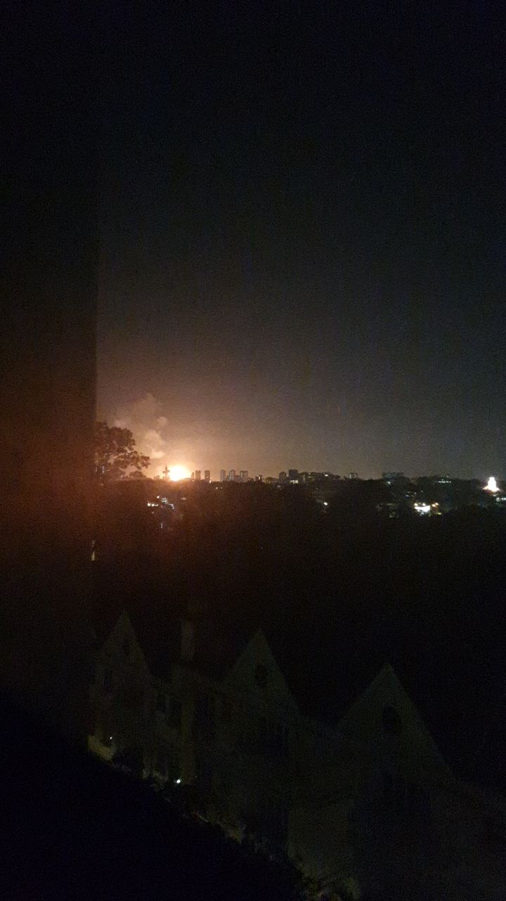 Jurong Island industrial burning