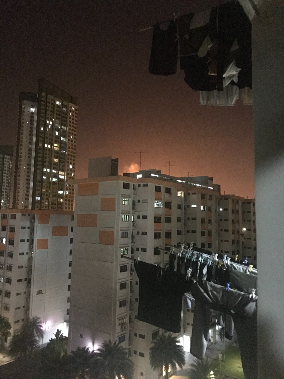 Jurong Island industrial burning