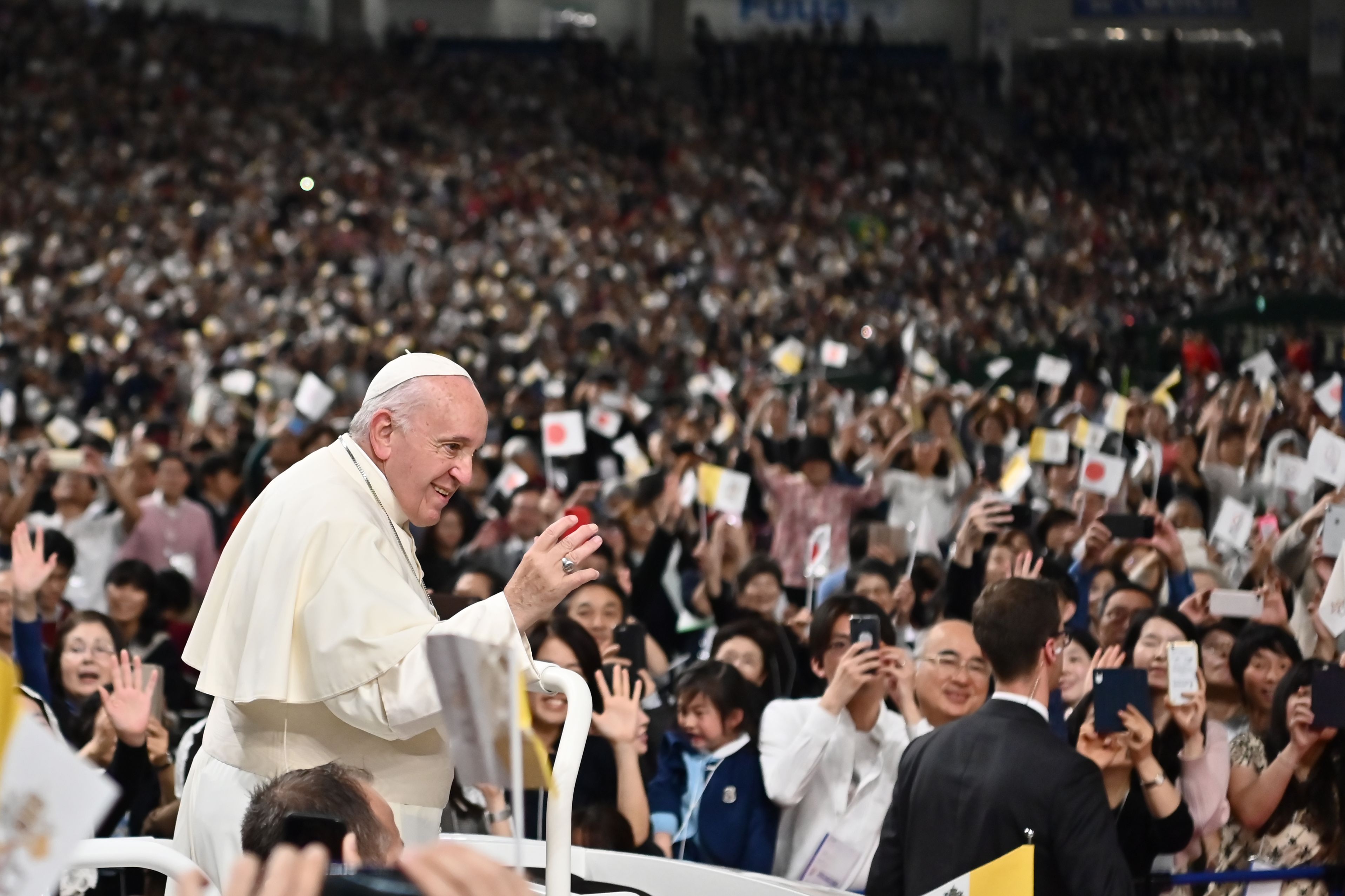 Pope Dons Traditional Coat With Anime Image Of His Face To Greet The Japanese Mothership Sg