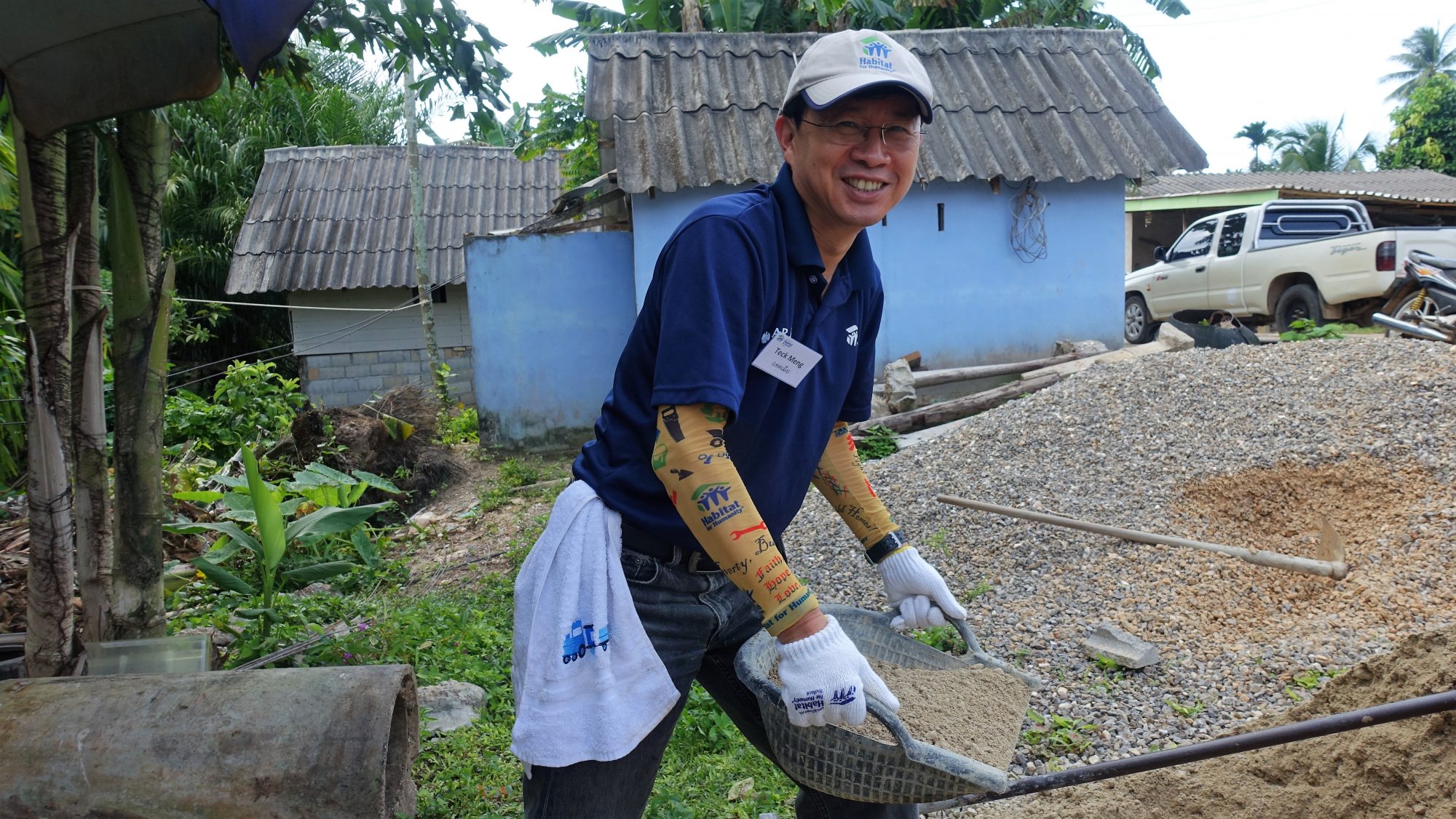 Yong Teck Meng of Habitat for Humanity Singapore at a staff build in Krabi