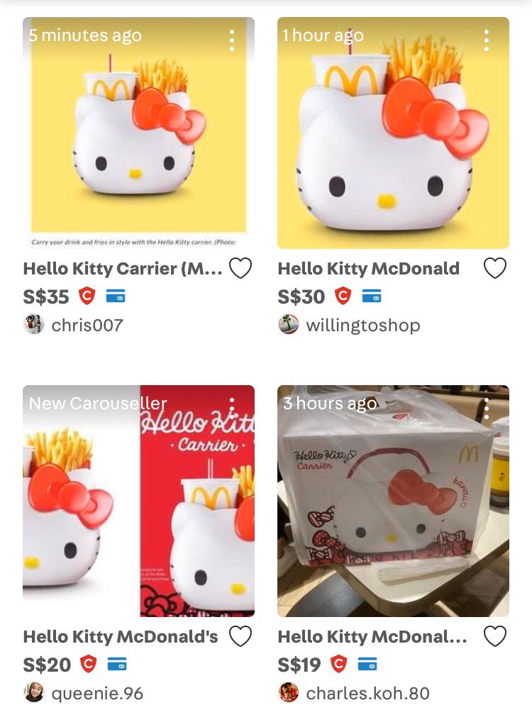 Mcdonald S Hello Kitty Holders Resold On Carousell For Up To S 50 Mothership Sg News From Singapore Asia And Around The World