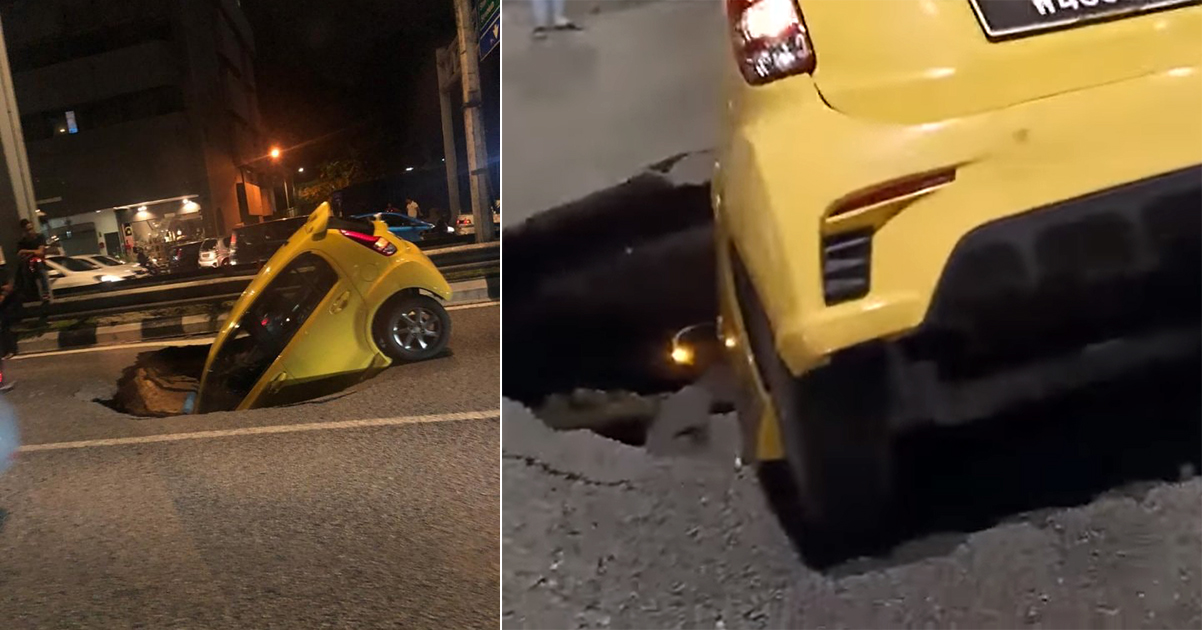 M'sian sinkhole swallows M'sia-made car in KL - Mothership 