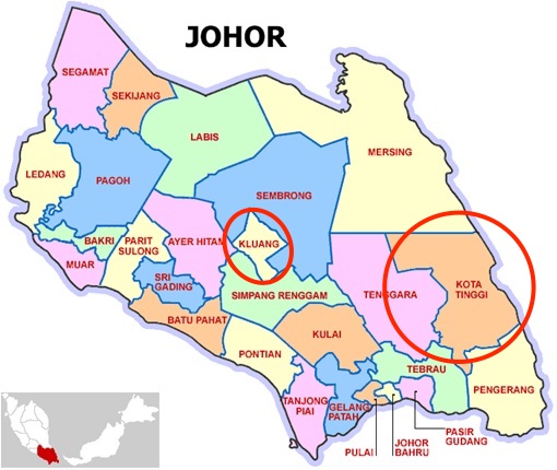 map fo Johor state