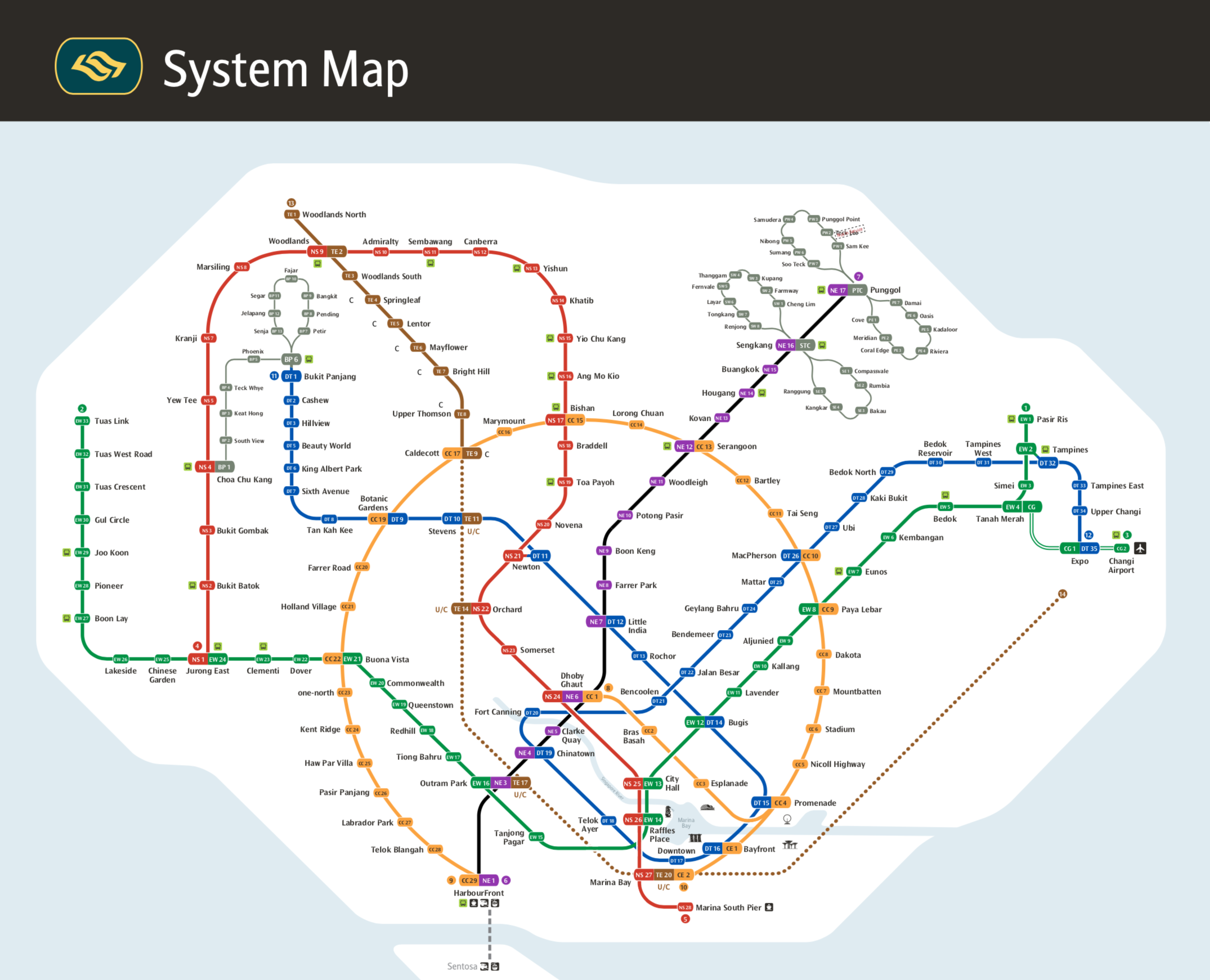 LTA unveils new MRT system map & transit signage system ...
