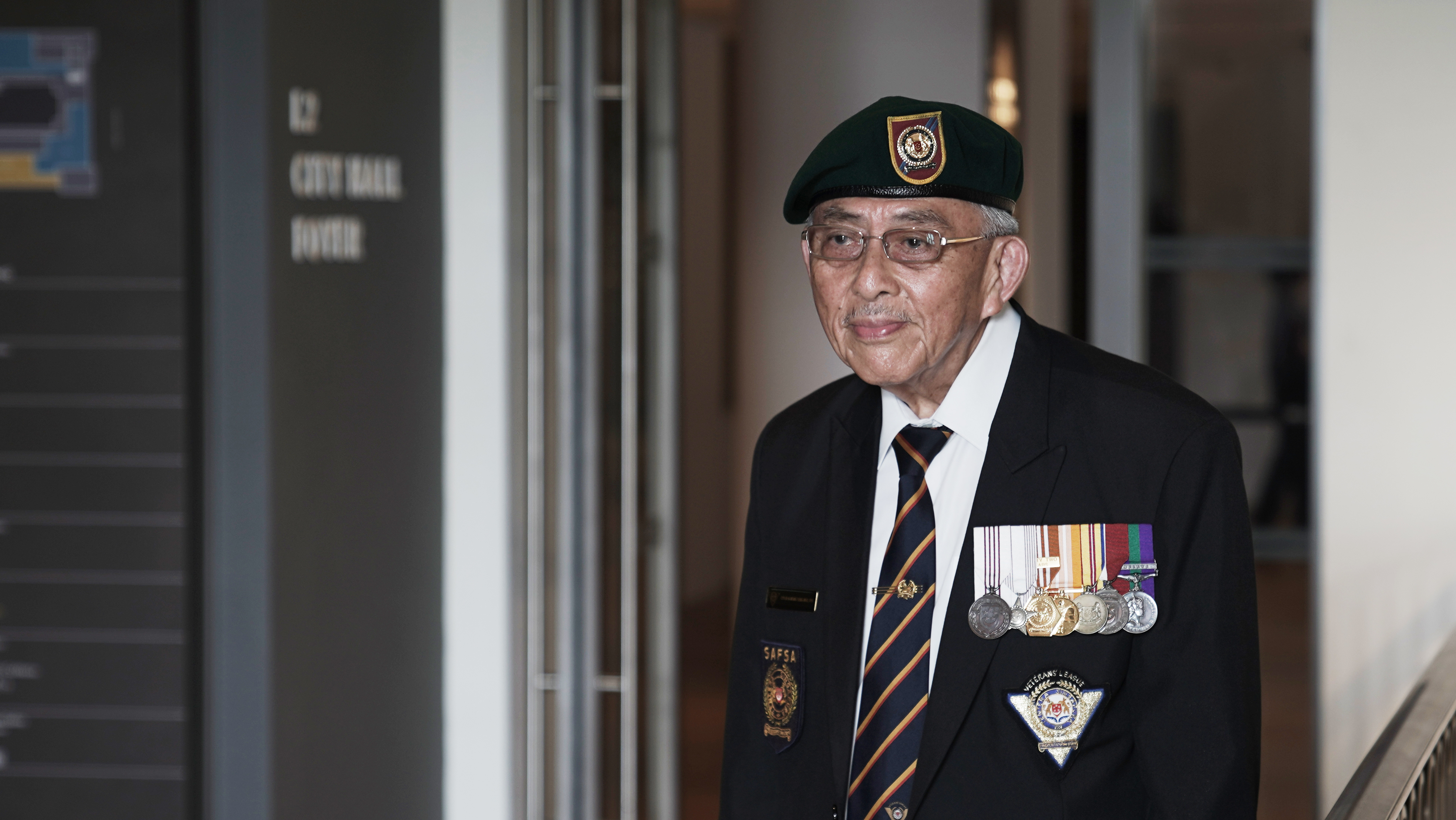 Captain (Ret.) Hong Seng Mak after the flag raising ceremony.