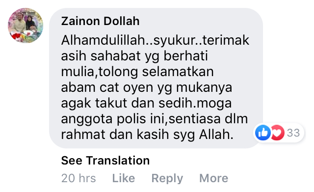 FB comment by Zainon